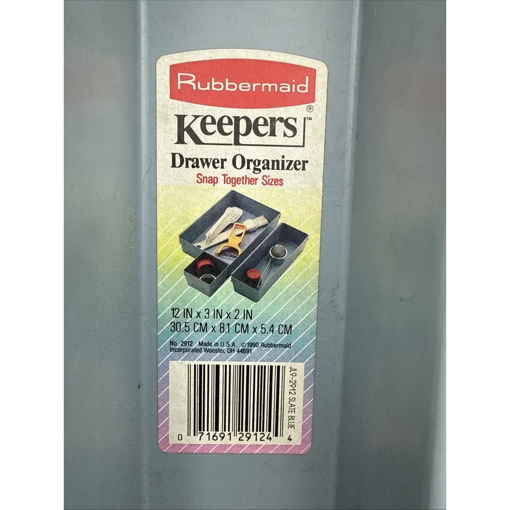 Rubbermaid Vintage Interlocking Drawer Organizer Slate Blue 2912 12 x 3 x 2